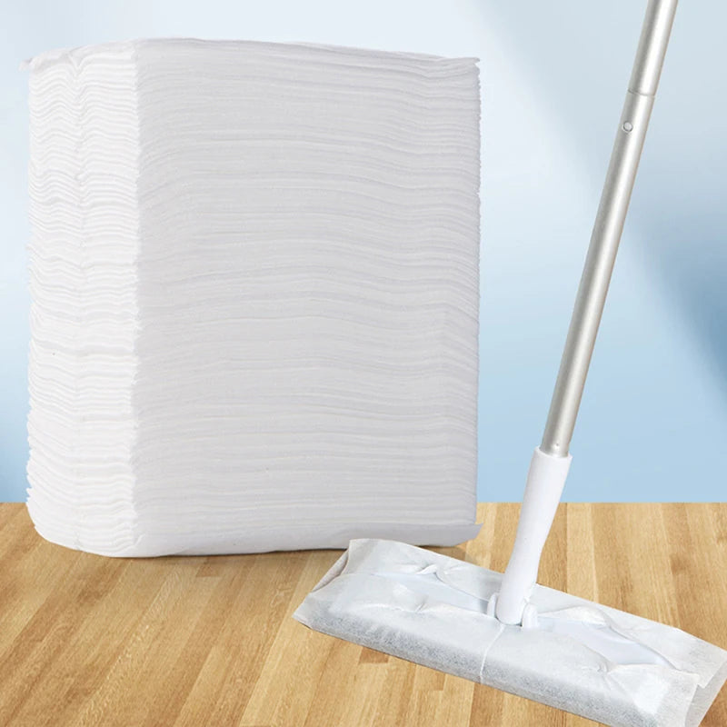 100Pcs Disposable Electrostatic Dust Removal Mop Paper Home Kitchen Cleaning Cloth Wet and Dry Electrostatic Dust Mop Paper